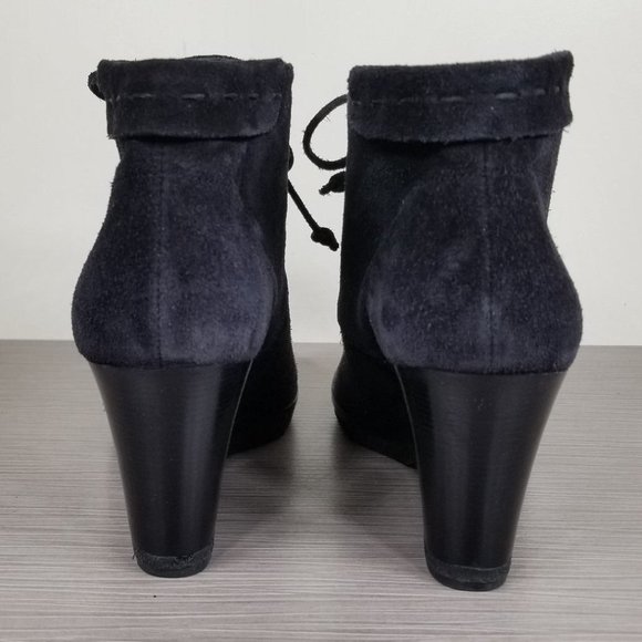 Via Spiga Mirren Wedge Bootie, Black Suede, Womens Size 7.5 / 38 - Picture 5 of 11